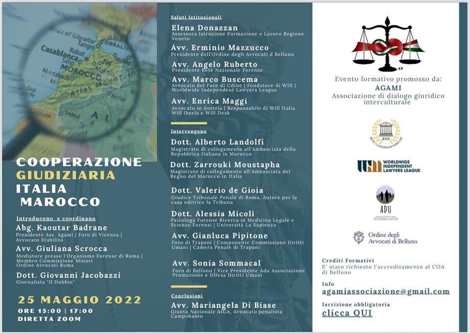 COOPERAZIONE GIUDIZIARIA ITALIA  MAROCCO